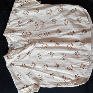 Madewell Floral Print Blouse - Cream and Orange